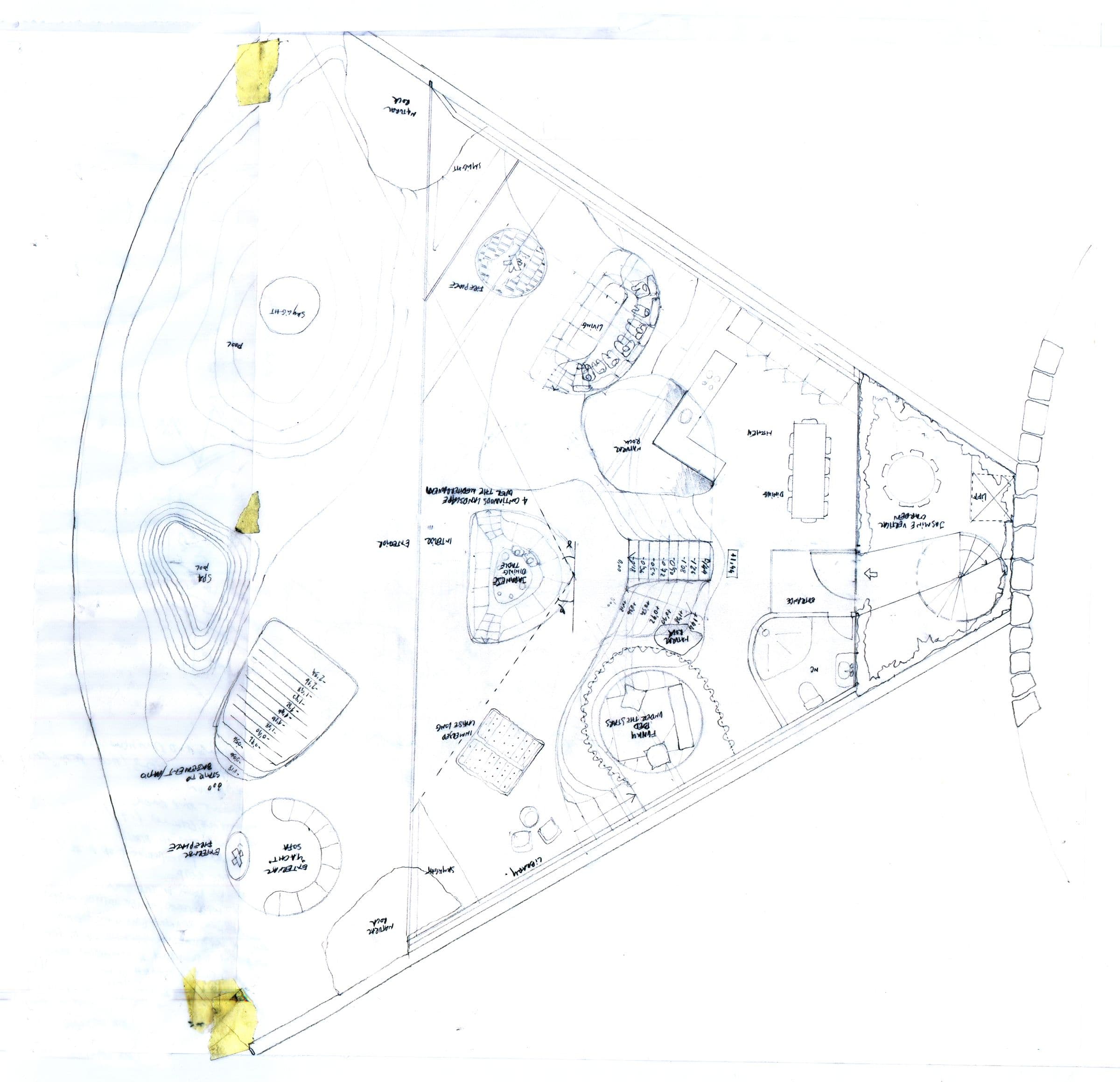 House on the Cliff II, Plan sketch