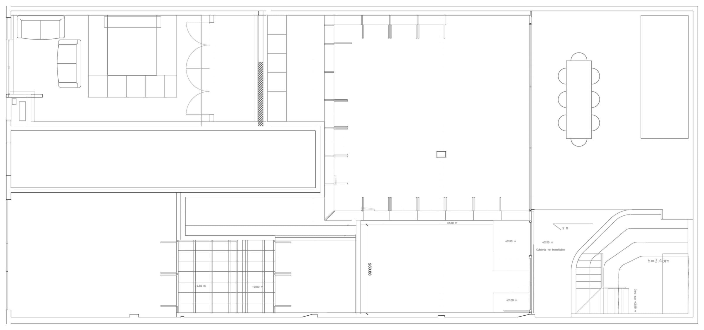 Loft in Madrid, Upper floor plan
